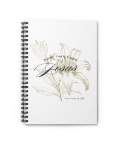 "More Than Lilies" Journal - Inspirational Journal, Christian Notebook for Teachers, Study Supplies, Gifts for Women