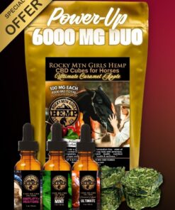 6,000 MG ULTIMATE DUO | Ultimate Caramel Apple CBD Cubes for Horses + 1500 MG Tincture Option | Full Spectrum